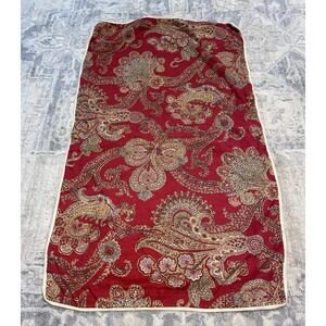 Pair Chaps Pillow Shams Red Paisley Tan Trim King Bedding Traditional